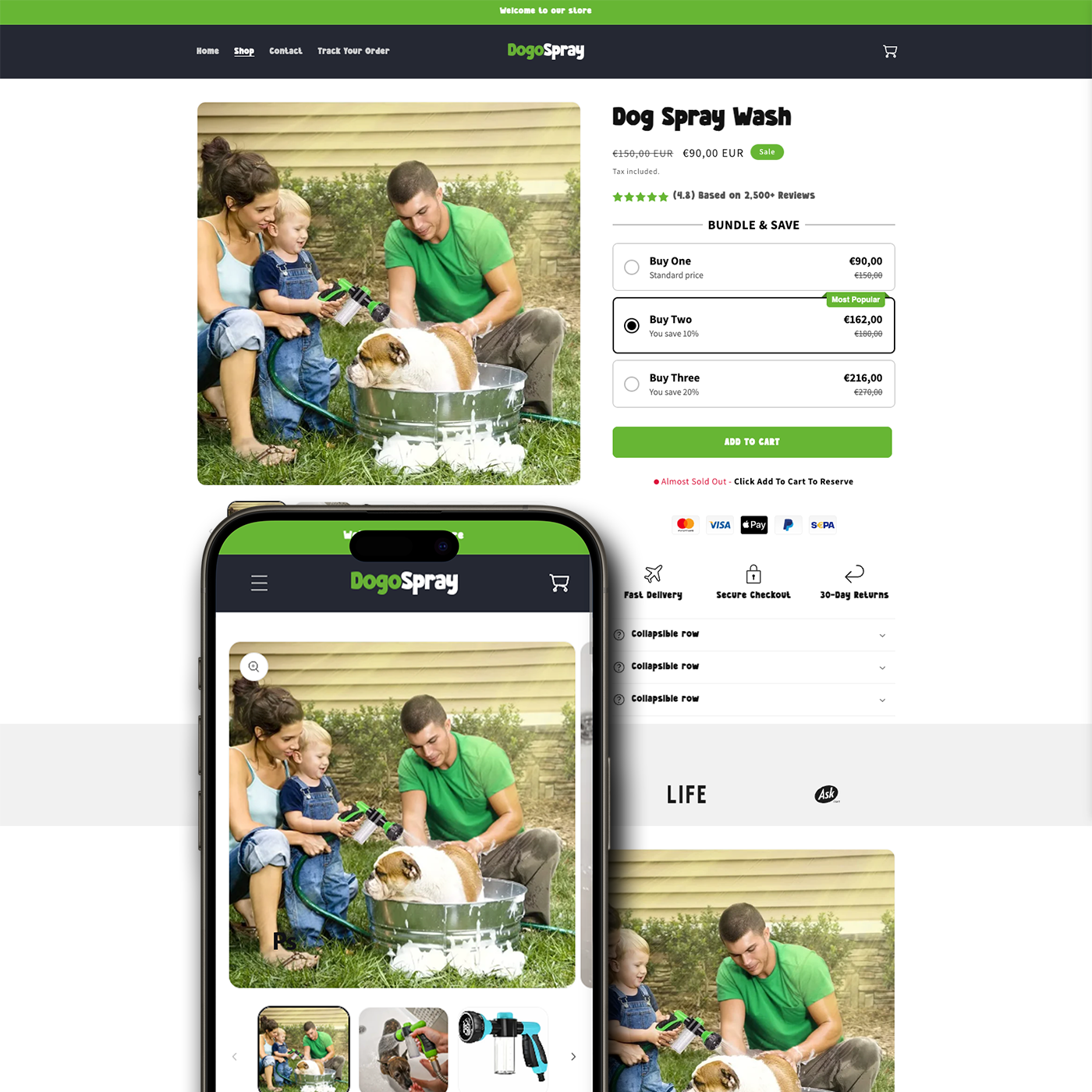 Kuickthemes™ Dog Spray Wash