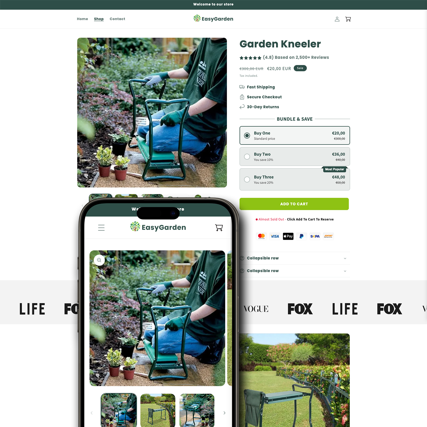Kuickthemes™ Kneeler Garden